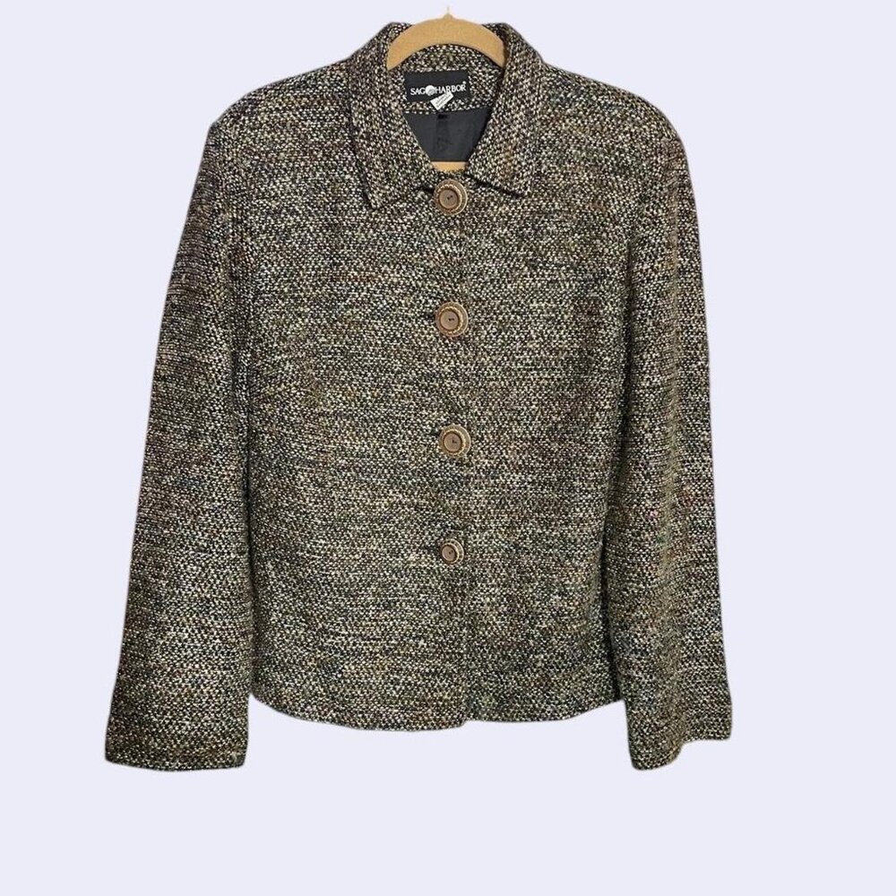 Vintage Sag Harbor chenille blazer jacket Size 14 elegant